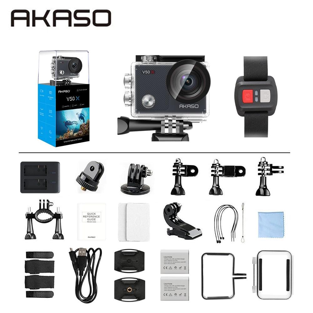 V50X WiFi Action Camera - Native 4K30fps Sport Camera with EIS -Touch Screen Adjustable View Angle 131 feet Waterproof Camera (MC6)(1U54)