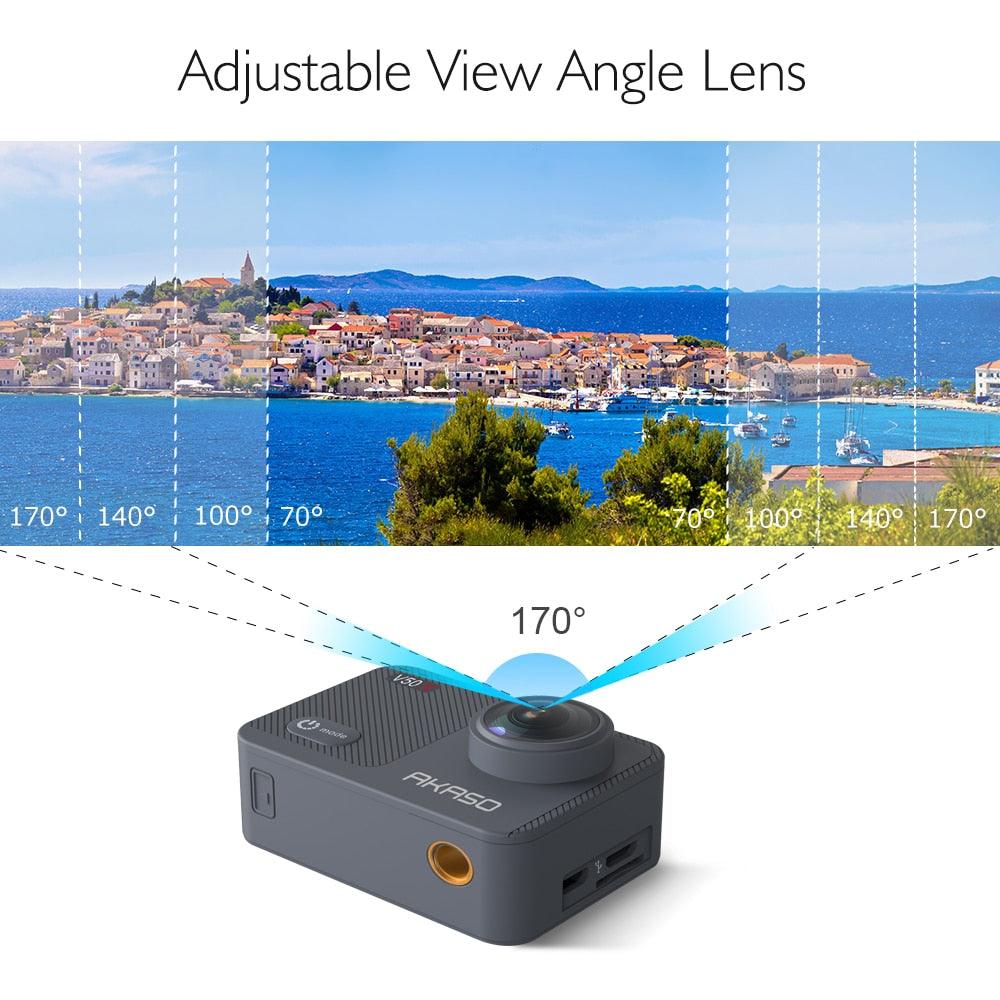 V50X WiFi Action Camera - Native 4K30fps Sport Camera with EIS -Touch Screen Adjustable View Angle 131 feet Waterproof Camera (MC6)(1U54)