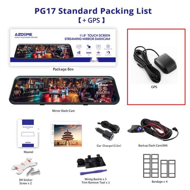 Car Dvr Rearview Mirror Dash Cam 10" Full-Screen Touching Streaming Media Dash camera 1296P Dual Lens Night Vision (CT3)