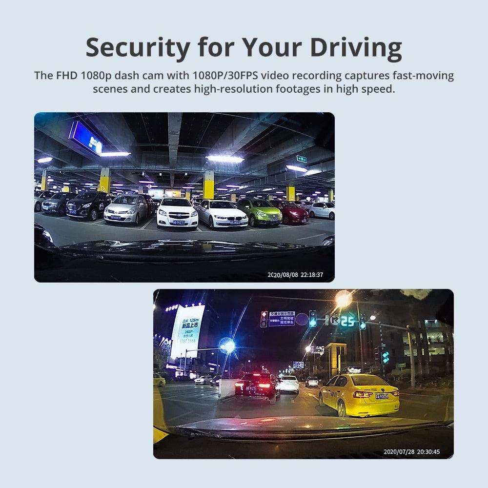 Car DVR 3-Inch 2.5D Screen 1080P HD Dash Cam 24H Park Monitor Dash Camera Recorder Night Vision G-sensor ADAS (CT4)(1U60)