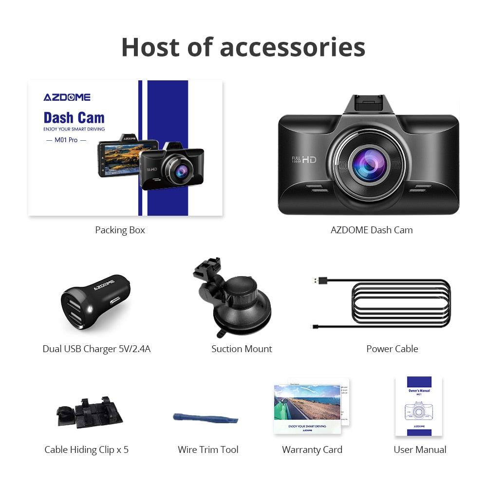 Dash Cam 3 inch 2.5D IPS Screen Car DVR Recorder Full HD 1080P Car Video Recorder Dashcam Dash Camera Record (CT4)(1U60)