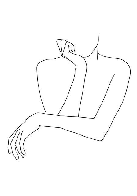 Abstract Lady Line Drawing Picture Home Decor Nordic Canvas Painting Wall Art Figure (AD1)