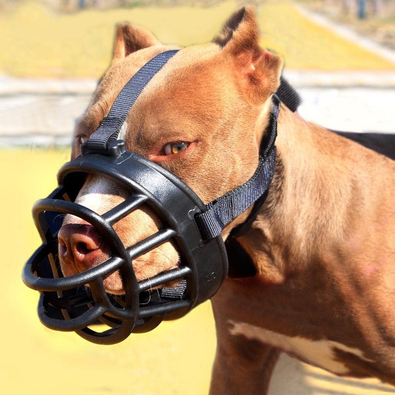 Adjustable Dog Muzzle - Soft Silicone Breathable Mesh Strong Basket Small & Large Dog Mouth Muzzles (D70)(4W1)
