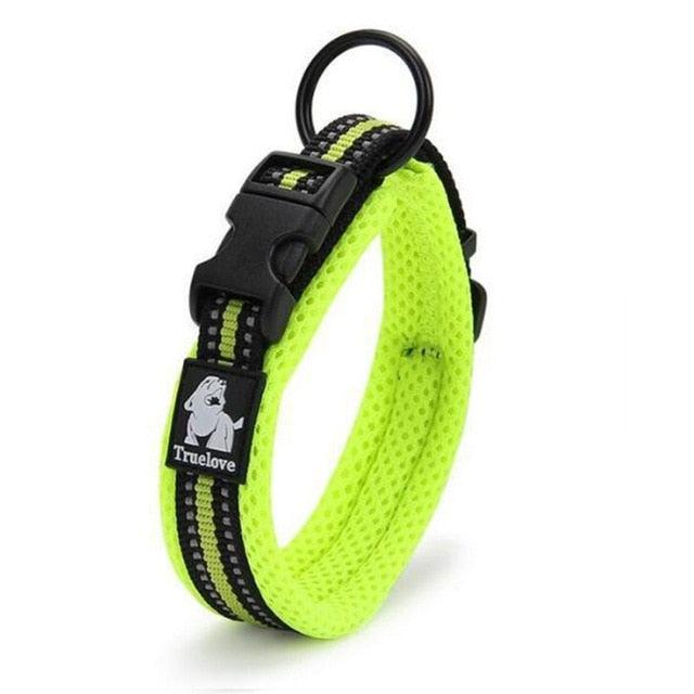 Adjustable Pet Dog Collar Mesh Padded Reflective Nylon Dog Collar - Durable Heavy Duty Pet Neck Strap (2U70)