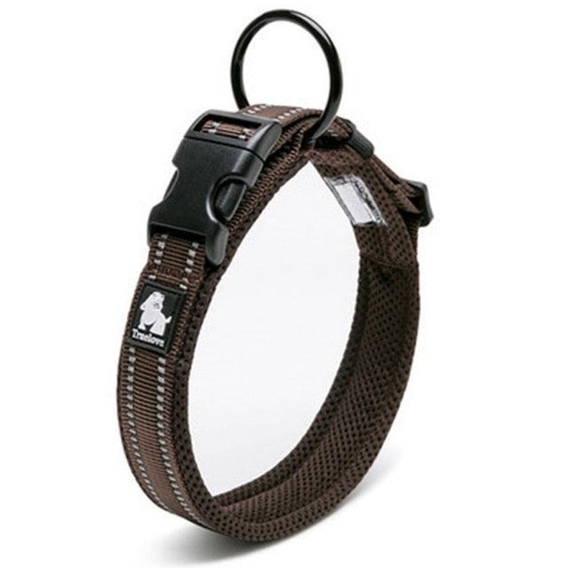 Adjustable Pet Dog Collar Mesh Padded Reflective Nylon Dog Collar - Durable Heavy Duty Pet Neck Strap (2U70)