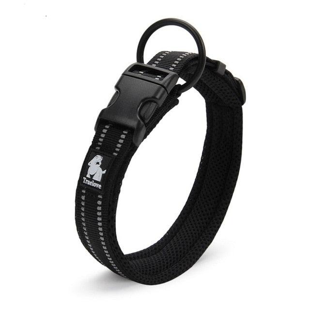Adjustable Pet Dog Collar Mesh Padded Reflective Nylon Dog Collar - Durable Heavy Duty Pet Neck Strap (2U70)