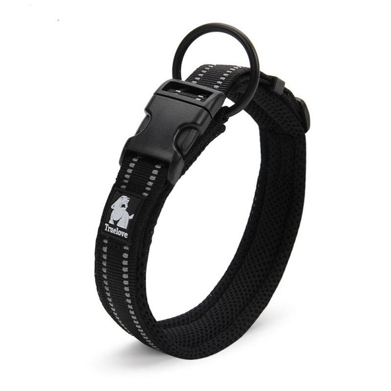 Adjustable Pet Dog Collar Mesh Padded Reflective Nylon Dog Collar - Durable Heavy Duty Pet Neck Strap (2U70)
