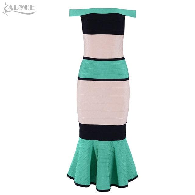 New Summer Bandage Dress - Women's Sexy Slash Neck Short Sleeve Off Shoulder Party Dress (BWD)(WSO4)(BWM)(BCD1)