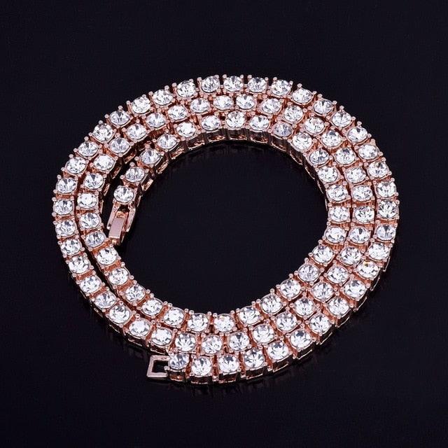 Alloy Tennis Necklace Punk Hip Hop Jewelry For Men Women (2U83)