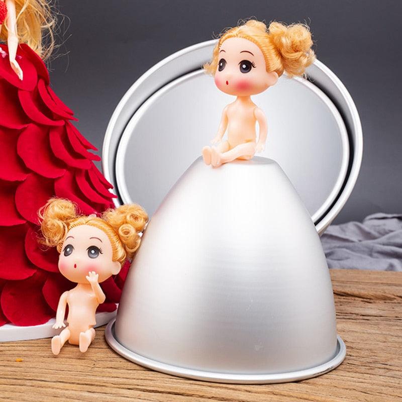 Aluminum Doll Cake Mold Dolly Varden Pan Doll Dress Cake Tin 4/6/7/8/10 Inch (AK2)