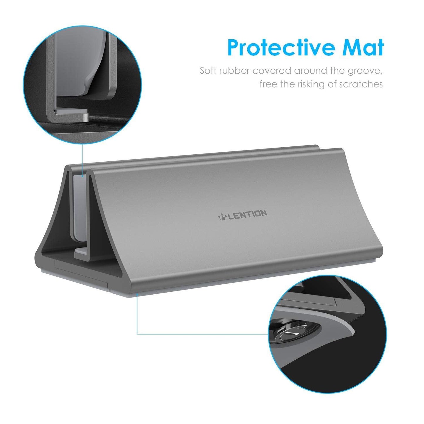 Aluminum Space-Saving Vertical Desktop Stand for MacBook Air/Pro 16 13 15, iPad Pro 12.9, Chromebook and 11 to 17-inch Laptop (D51)(TL1)(CA4)(1U51)(1U52)