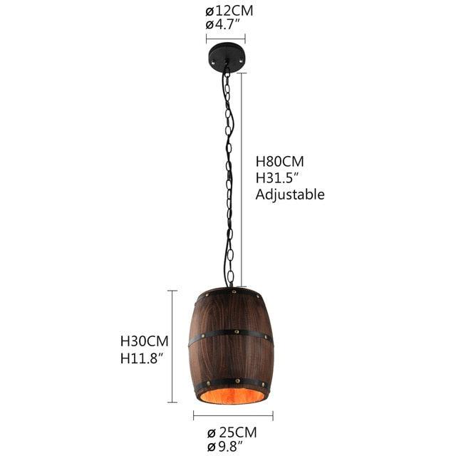 American modern nature loft wood Wine barrel E27 hanging vintage pendant (LL3)(LL2)(F58)