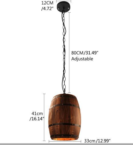 American modern nature loft wood Wine barrel E27 hanging vintage pendant (LL3)(LL2)(F58)