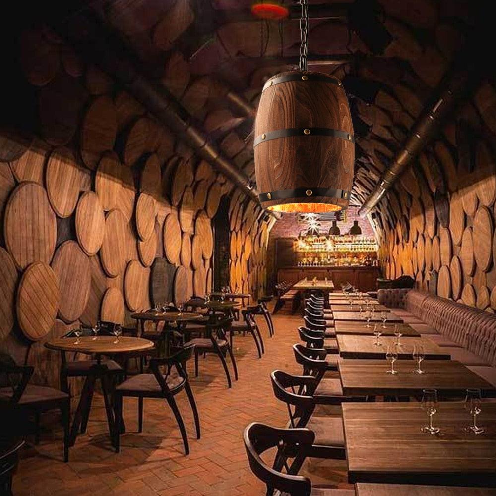 American modern nature loft wood Wine barrel E27 hanging vintage pendant (LL3)(LL2)(F58)