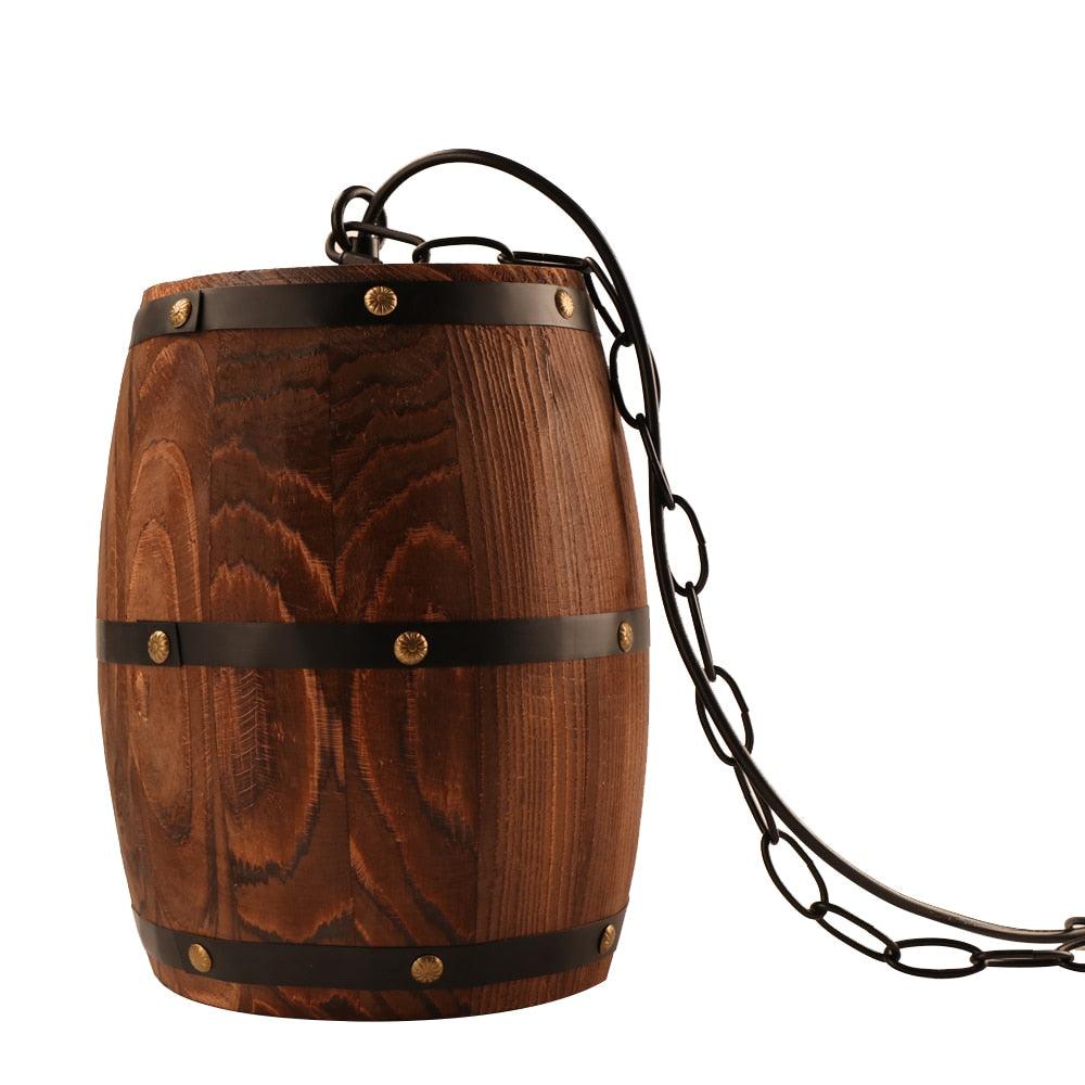 American modern nature loft wood Wine barrel E27 hanging vintage pendant (LL3)(LL2)(F58)