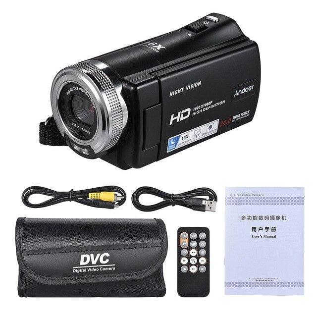 Great V12 Video Camera 1080P Full HD 16X Digital Zoom Recording Camcorder w/3.0 Inch Rotatable LCD Screen Support Night Vision (MC4)(F54)