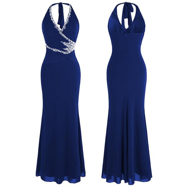 Fashions Halter Beading Black Evening Dresses - Long Formal Party Gown (1U18)(1U35)