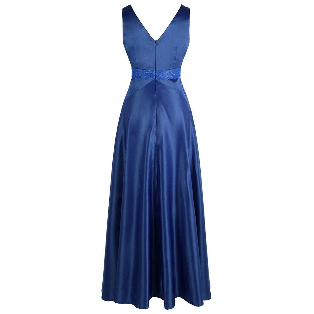 Gorgeous V Neck Pleated Criss Cross Dress - Long Wedding Party Dress (1U18)