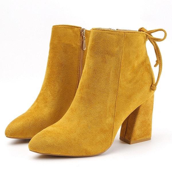 Beautiful Women Classics Ankle Boots - Soft Shoes - Anti Skid Boots - High Heels Zipper Causal Footwear (BB1)(BB2)(WO4)(CD)
