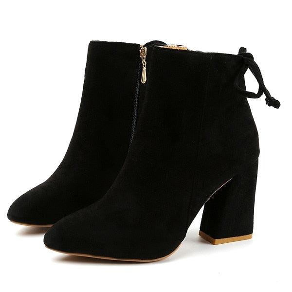 Beautiful Women Classics Ankle Boots - Soft Shoes - Anti Skid Boots - High Heels Zipper Causal Footwear (BB1)(BB2)(WO4)(CD)