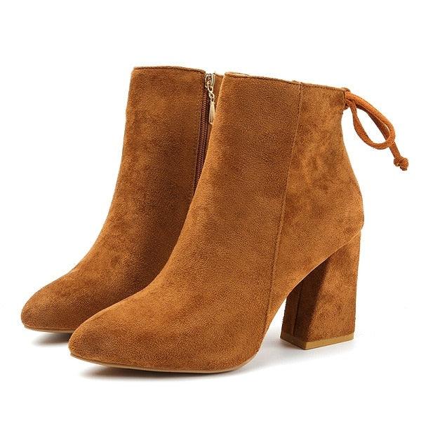 Beautiful Women Classics Ankle Boots - Soft Shoes - Anti Skid Boots - High Heels Zipper Causal Footwear (BB1)(BB2)(WO4)(CD)
