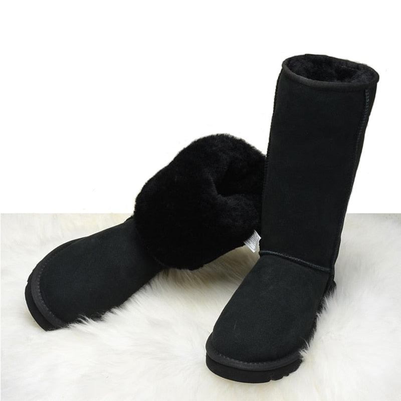 Cute Australian Style Women's Snow Boots - Waterproof Genuine Cow Leather Winter Boots (D38)(D85)(BB3)(BB5)