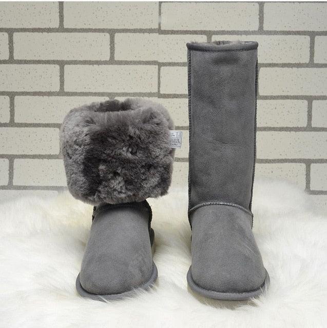 Cute Australian Style Women's Snow Boots - Waterproof Genuine Cow Leather Winter Boots (D38)(D85)(BB3)(BB5)
