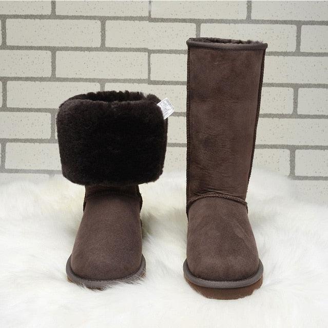 Cute Australian Style Women's Snow Boots - Waterproof Genuine Cow Leather Winter Boots (D38)(D85)(BB3)(BB5)