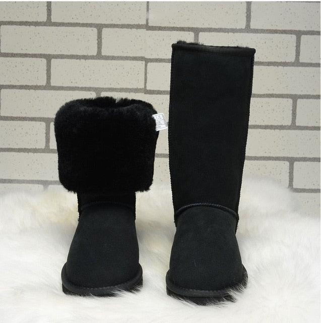 Cute Australian Style Women's Snow Boots - Waterproof Genuine Cow Leather Winter Boots (D38)(D85)(BB3)(BB5)