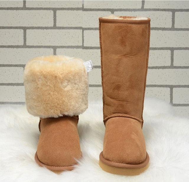 Cute Australian Style Women's Snow Boots - Waterproof Genuine Cow Leather Winter Boots (D38)(D85)(BB3)(BB5)