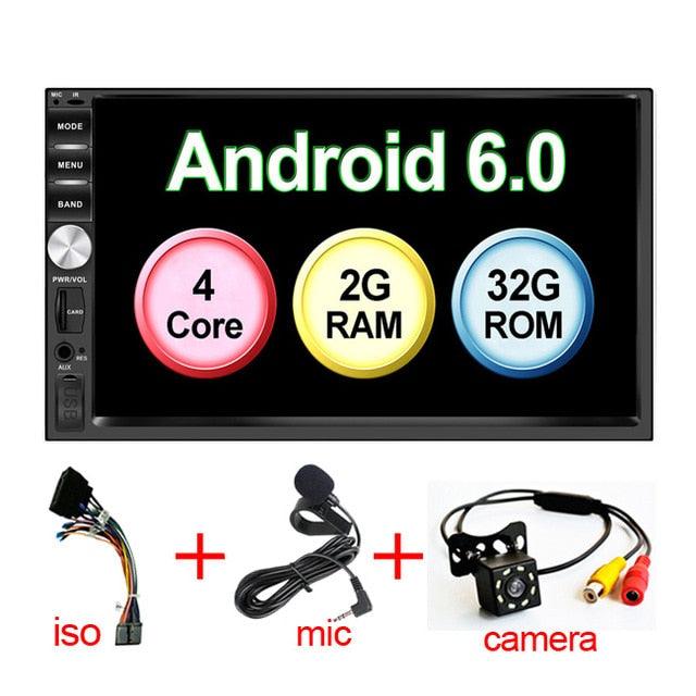 Auto 7" Android 6.0 Quad Core 2G+32G Universal Double 2Din no dvd Car Audio Stereo GPS Navigation (D60)(CT2)(CT5)