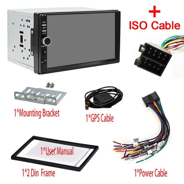 Auto 7" Android 9.0 Quad Core 2G+32G Universal Double 2Din no dvd Car Audio Stereo GPS Navigation (CT2)(CT5)