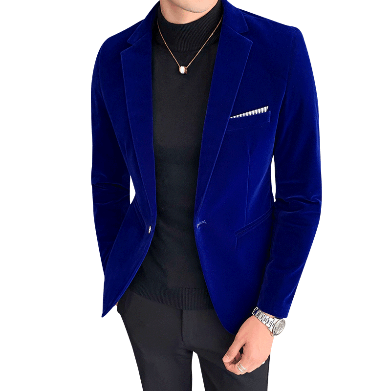 Great Velvet Wedding Coat - Men's Blazer Jacket - Fashion Casual Suit Jacket (T2M)(CC5)(F8)(F11)(F10)