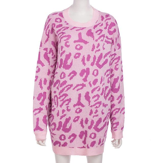 Gorgeous Autumn Casual Fashion Leopard Print Women Sweater - New Loose Full Sleeve Pullovers And Sweater (2U23)