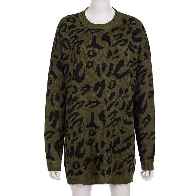 Gorgeous Autumn Casual Fashion Leopard Print Women Sweater - New Loose Full Sleeve Pullovers And Sweater (2U23)