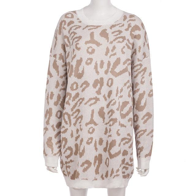 Gorgeous Autumn Casual Fashion Leopard Print Women Sweater - New Loose Full Sleeve Pullovers And Sweater (2U23)