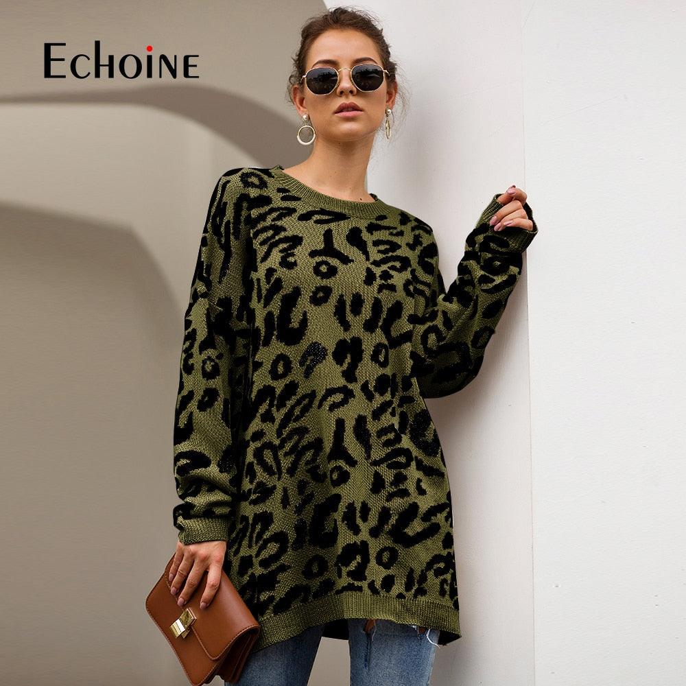 Gorgeous Autumn Casual Fashion Leopard Print Women Sweater - New Loose Full Sleeve Pullovers And Sweater (2U23)