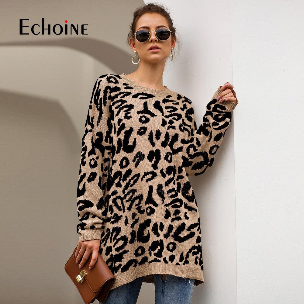 Gorgeous Autumn Casual Fashion Leopard Print Women Sweater - New Loose Full Sleeve Pullovers And Sweater (2U23)