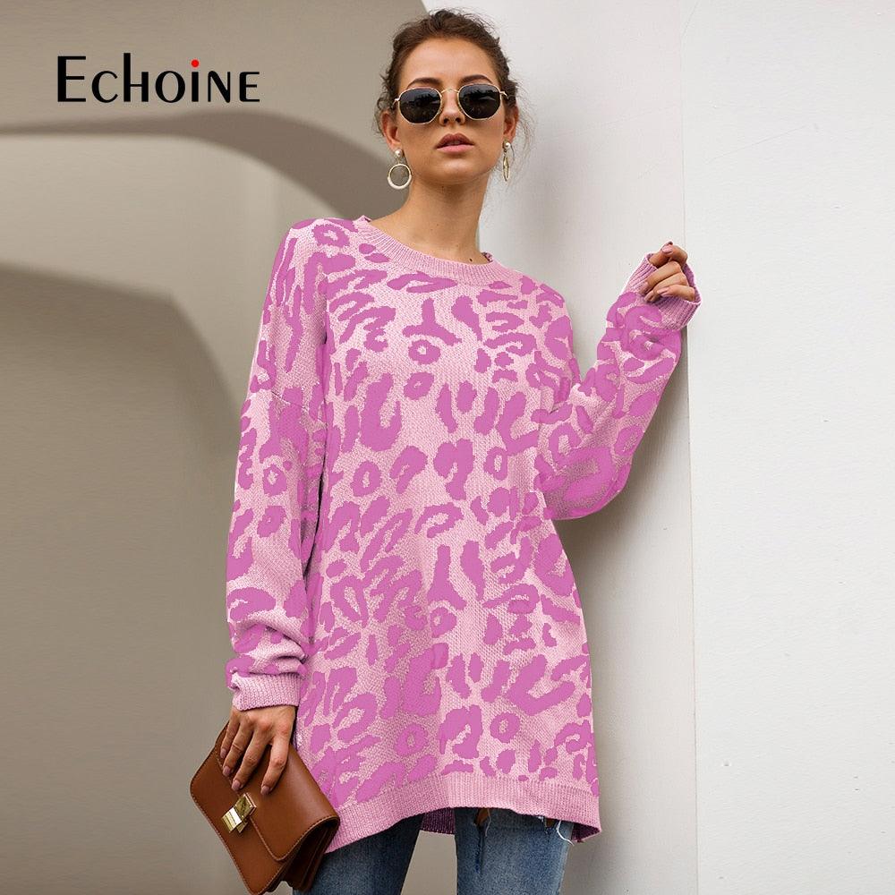 Gorgeous Autumn Casual Fashion Leopard Print Women Sweater - New Loose Full Sleeve Pullovers And Sweater (2U23)