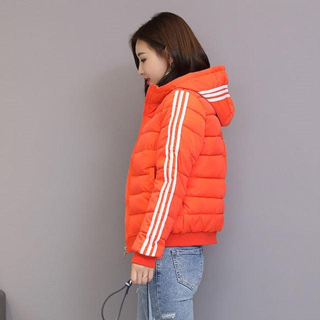 Great Autumn Women Jacket Coat - Fashion Girls Winter Hooded Coat - Warm S-3XL Zipper (TB8B)