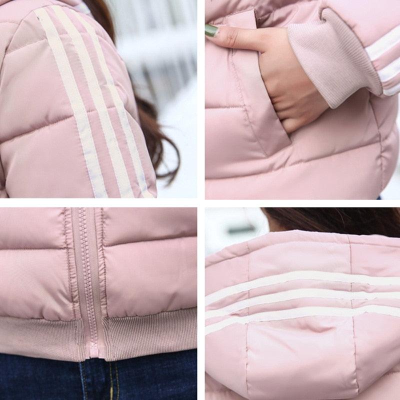 Great Autumn Women Jacket Coat - Fashion Girls Winter Hooded Coat - Warm S-3XL Zipper (TB8B)