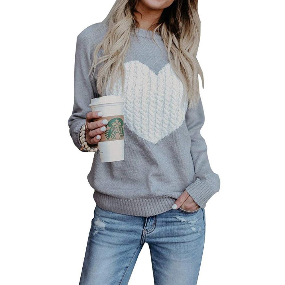 Gorgeous Autumn Women's Sweater - Casual Street Clothes - Moderate Knitting Pullover Lady Sweater - Plus Size (1U23)