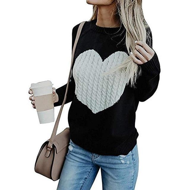 Gorgeous Autumn Women's Sweater - Casual Street Clothes - Moderate Knitting Pullover Lady Sweater - Plus Size (1U23)