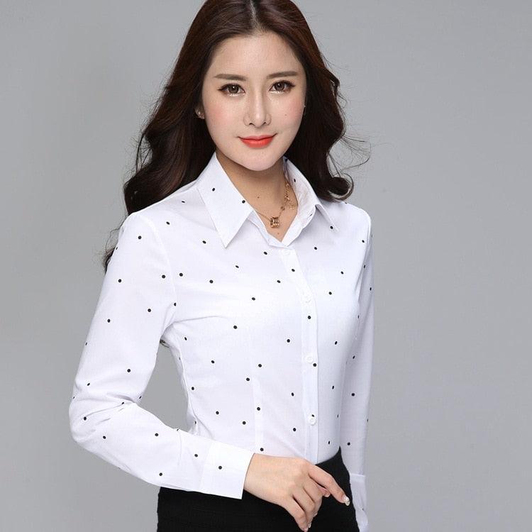 Elegant Striped Shirts - Women Tops - Spring Women Blouses - Large Size 3XL Women Dot Tops (TB4)