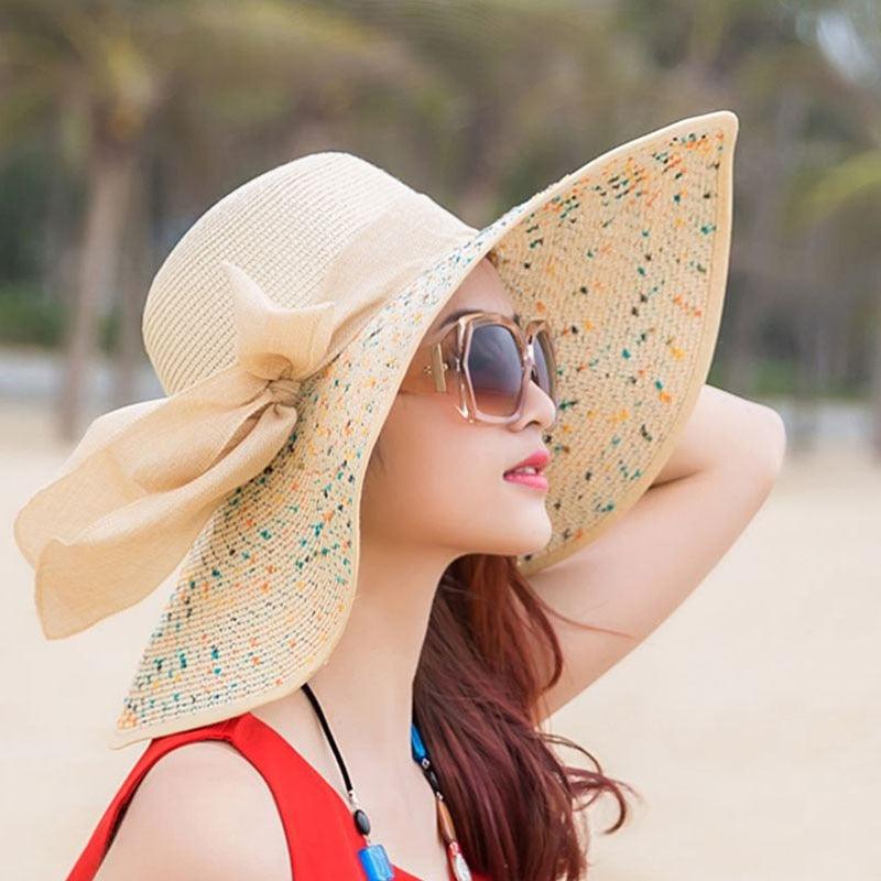 Gorgeous Large Brim Floppy Sun Hat - Beach Women's Hat - Foldable Summer (WH8)(F44)