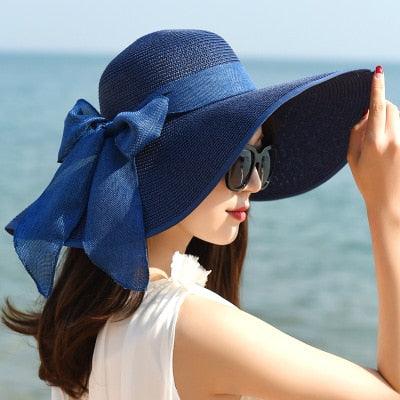 Gorgeous Large Brim Floppy Sun Hat - Beach Women's Hat - Foldable Summer (WH8)(F44)
