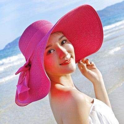 Gorgeous Large Brim Floppy Sun Hat - Beach Women's Hat - Foldable Summer (WH8)(F44)
