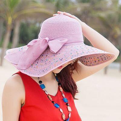 Gorgeous Large Brim Floppy Sun Hat - Beach Women's Hat - Foldable Summer (WH8)(F44)