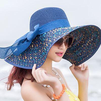 Gorgeous Large Brim Floppy Sun Hat - Beach Women's Hat - Foldable Summer (WH8)(F44)