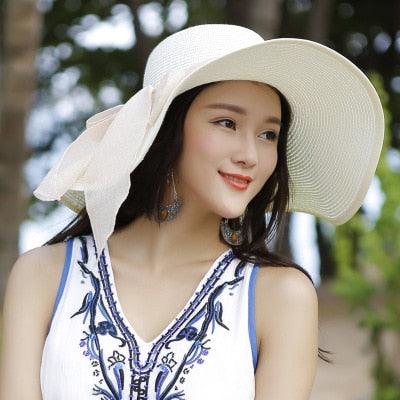 Gorgeous Large Brim Floppy Sun Hat - Beach Women's Hat - Foldable Summer (WH8)(F44)